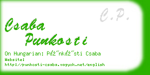 csaba punkosti business card